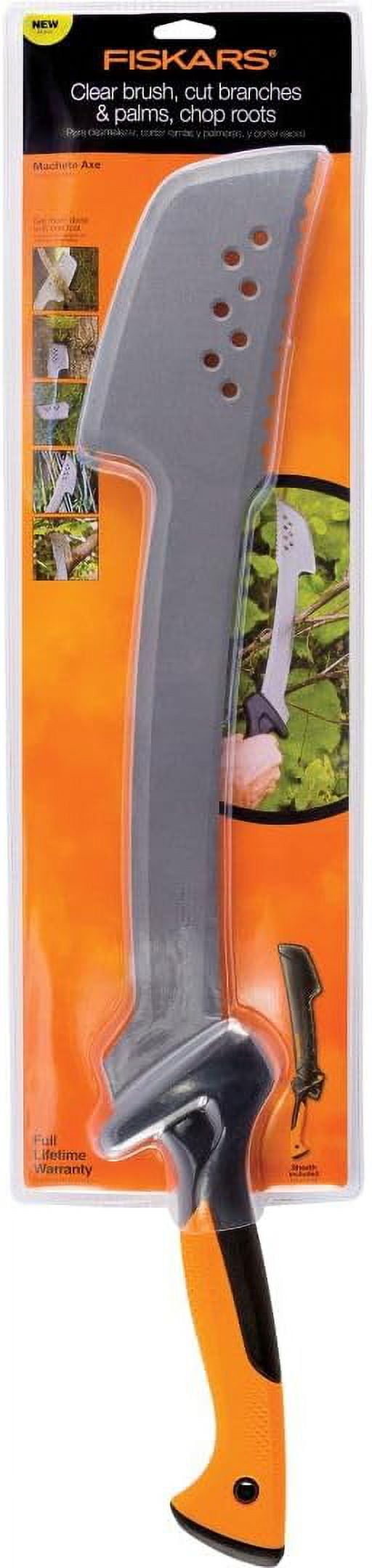 Fiskars Machete Axe 18" Curved Blade with Nylon Sheath Lawn and Garden Tools Orange/Black