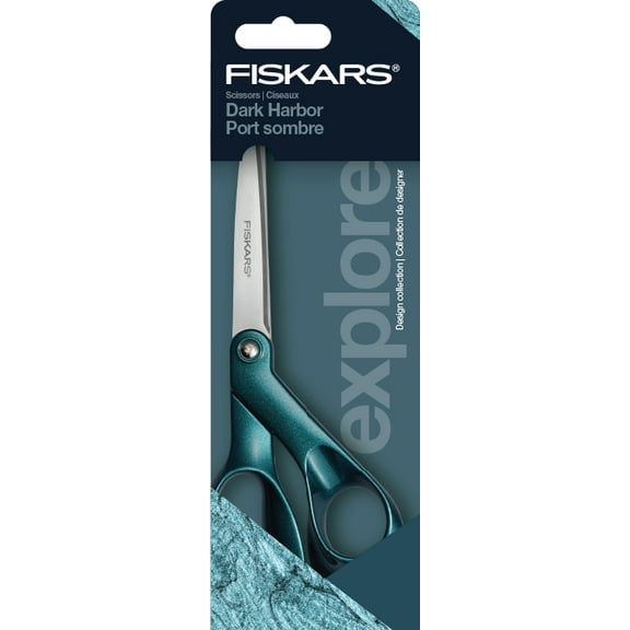 Fiskars Metallic All-Purpose Fabric Scissors, 8", Pointed, Teal, All-Purpose Scissors,1 Piece