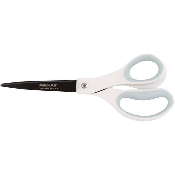 Fiskars Non-Stick Titanium Softgrip Fashion Scissors - 8 in Blade - 1 Piece, Sea Mist/Eclipse