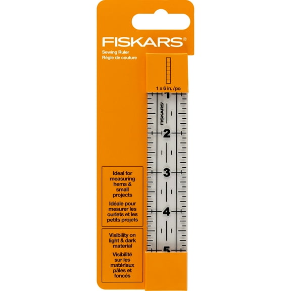 Fiskars Acrylic Sewing and Quilting Ruler with Gridlines, 3" by 6", Clear, 1 Count