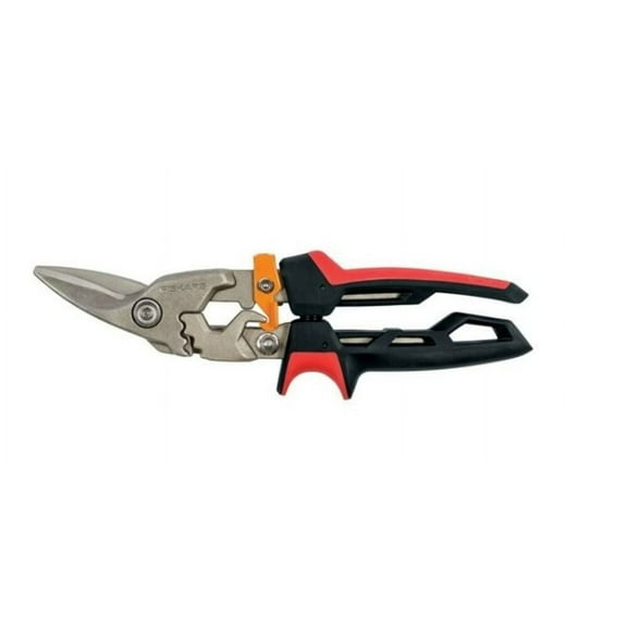 Fiskars PowerGear Aviation Snips (Left Cut), Black and Orange