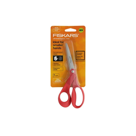 Fiskars Premier 7" Bent Scissors-Red, Left-Handed