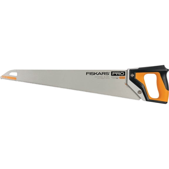 Fiskars Pro 22" Hand Saw, PowerTooth Steel Blade, Universal Hand Saw with Oversized Handle, High Speed Blade RapidStart Technology
