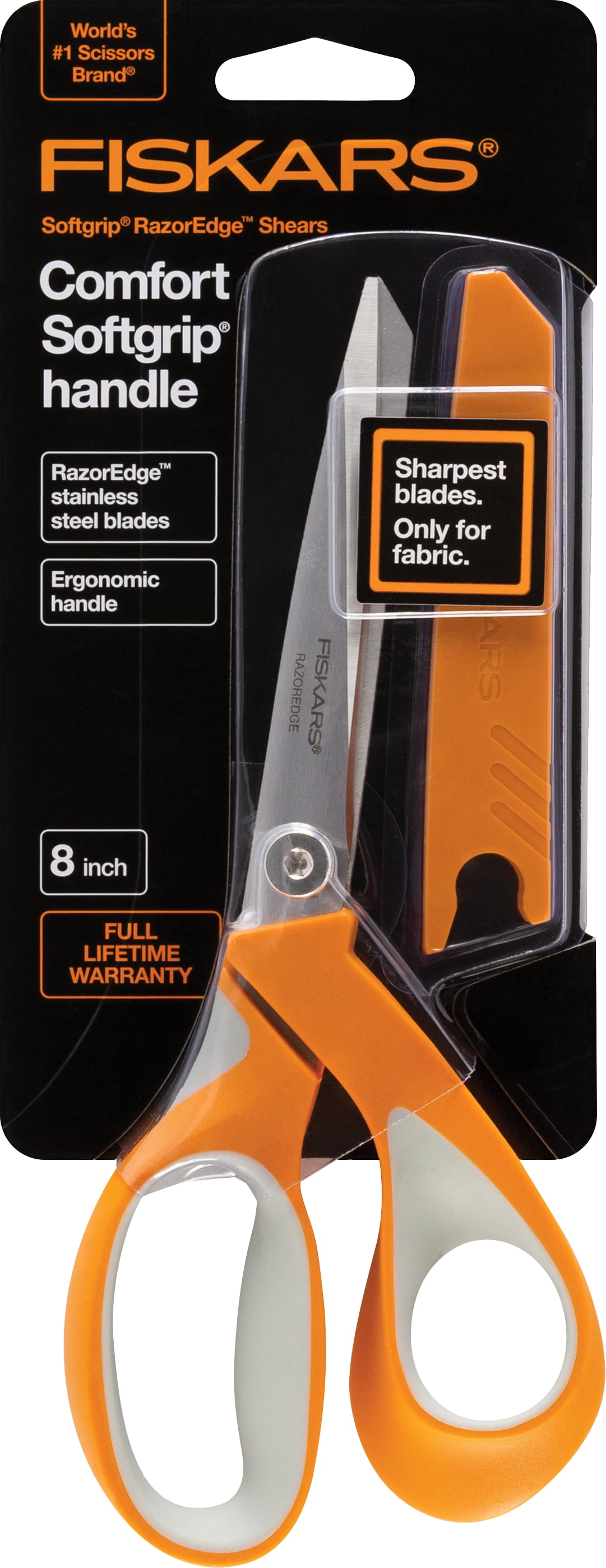 Fiskars RazorEdge Fabric Scissors - 9 Heavy Duty Fabric Shears with  Ergonomic Handle - Orange