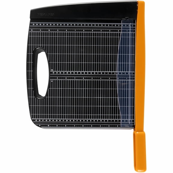 Fiskars Recycled Bypass Guillotine Paper Cutter, Self-Sharpening Paper Trimmer for Crafting and Scrapbooking, Arts and Crafts Supplies, Photo Cutter with 30% Recycled Materials