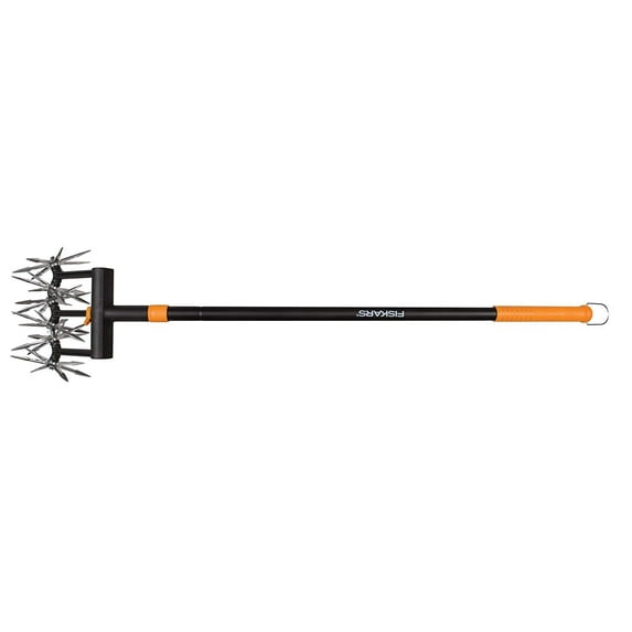 Fiskars Telescoping Rotary Cultivator - Steel Handle, Adjustable Length, Multicolor