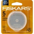Fiskars 45mm Stainless Steel Rotary Cutter Blades Set of 5 Craft & Fabric Cutting Supplies