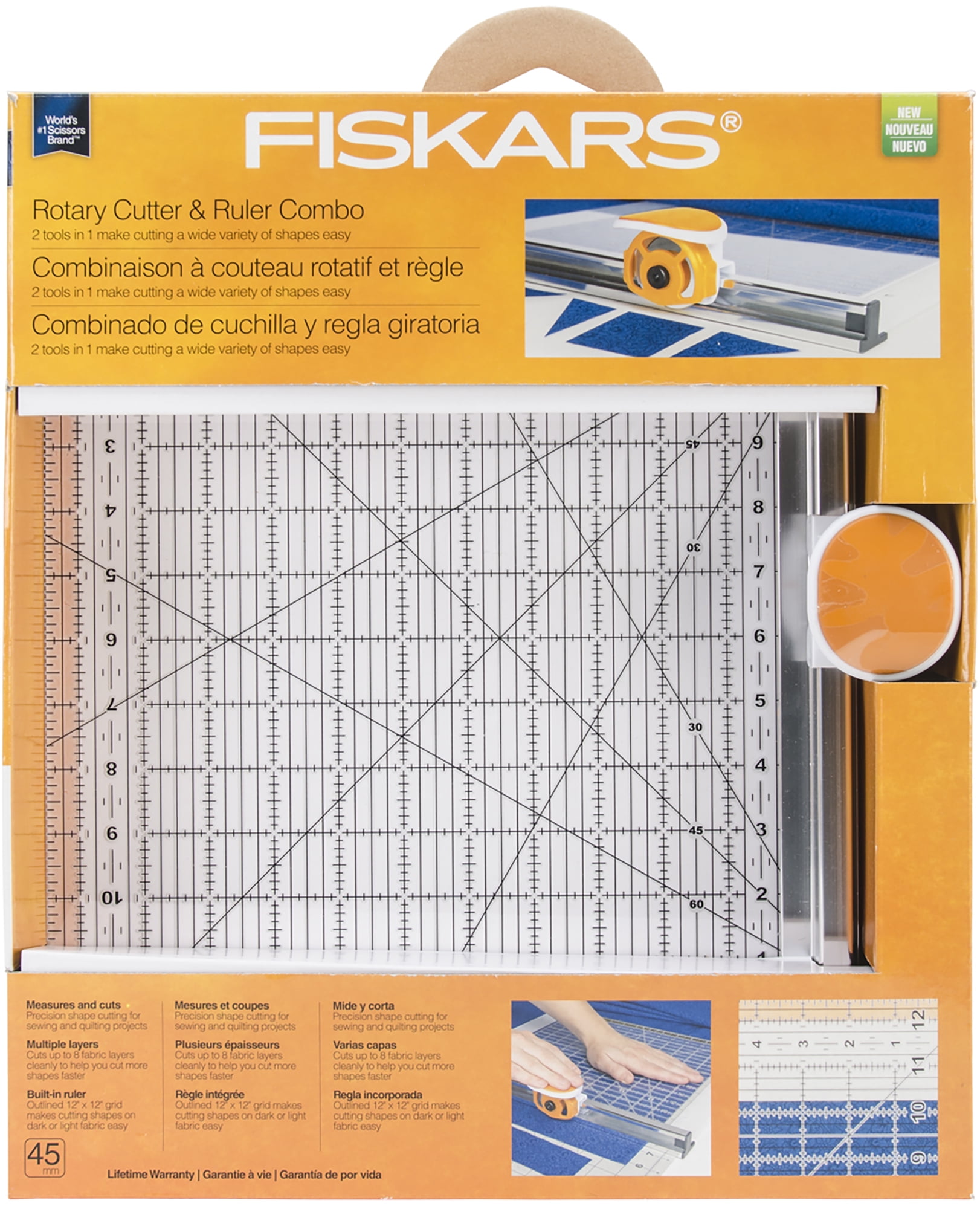 Fiskars Rotary Cutter and Ruler Combo (12" x 12")
