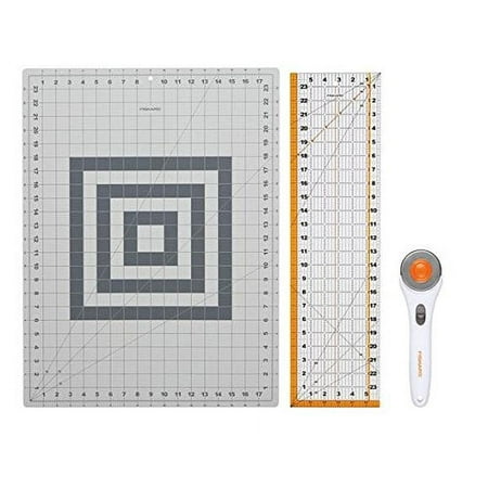 Fiskars Crafts 95237097J Rotary Sewing Cutting Set (3 Piece), Grey