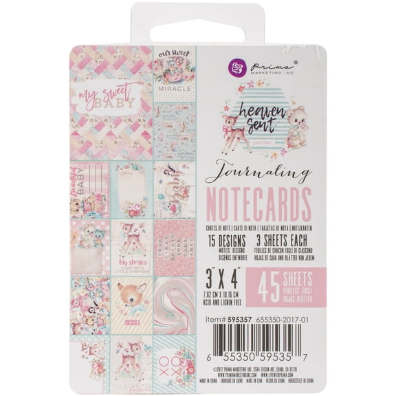 Heaven Sent 2 Double-Sided Journaling Cards 3"X4" 45/Pkg-15 Designs/3 Each