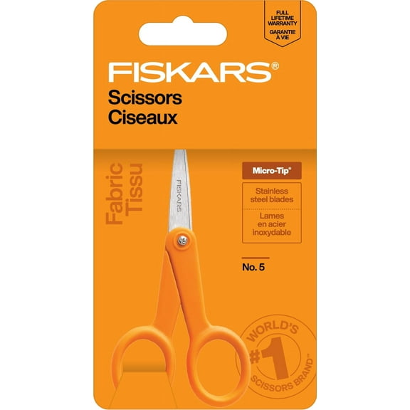 Fiskars Scissors 5" Micro-Tip Scissors, Orange
