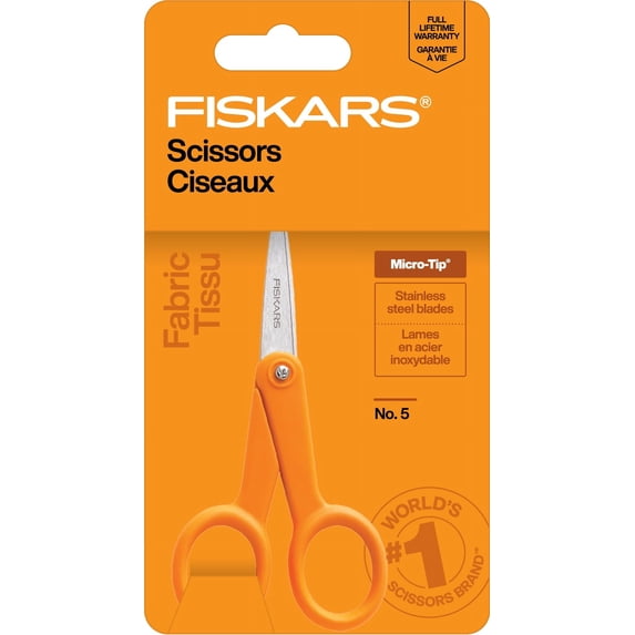 Fiskars Scissors 5 Inch Micro-Tip Scissors, Orange