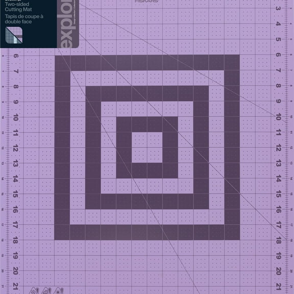 Fiskars Self Healing Cutting Mat with Grid for Quilting and Crafts, 18" x 24 Grid Lilac/Mountain Haze