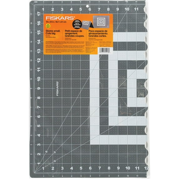 Fiskars Self-Healing Folding Cutting Mat 18" X 24", Gray/White