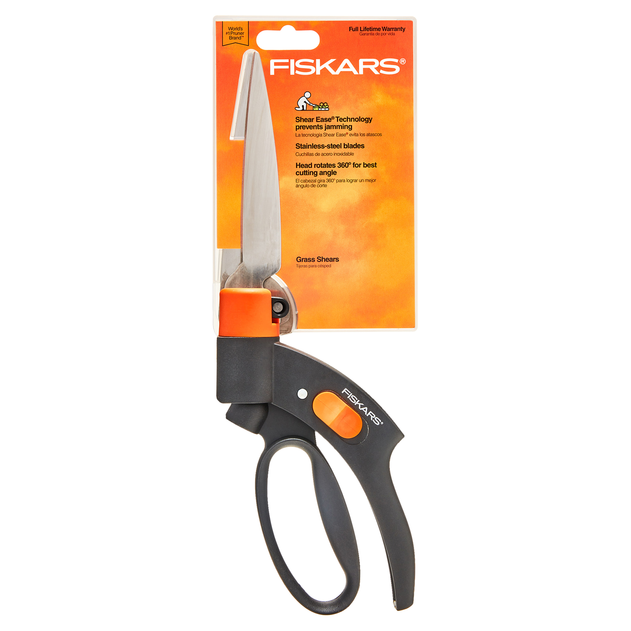 Fiskars Shear Ease Grass Shears, Grass Trimming Garden Tool