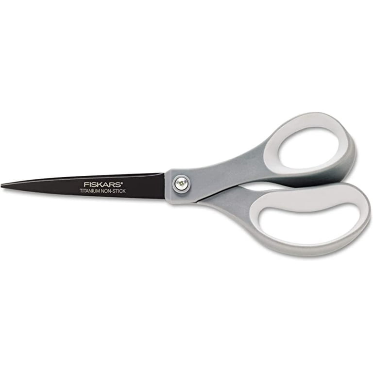 Fiskars SoftGrip Titanium Scissors - Contoured Performance All Purpose - 8  Titanium - Straight Paper Scissors for Office, and Arts and Crafts 