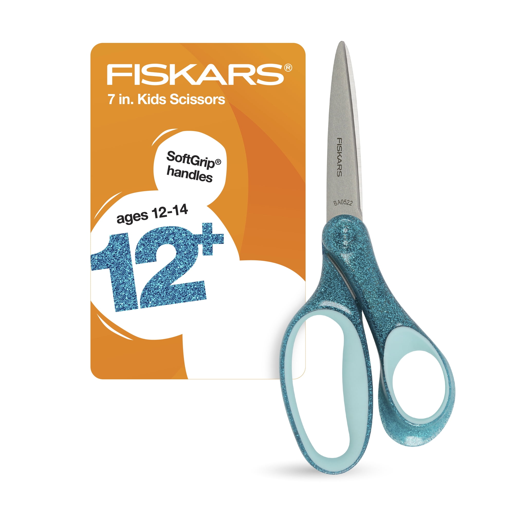 Fiskars Sparkle Non-stick Softgrip Student Scissors (7 in.) - Teal 