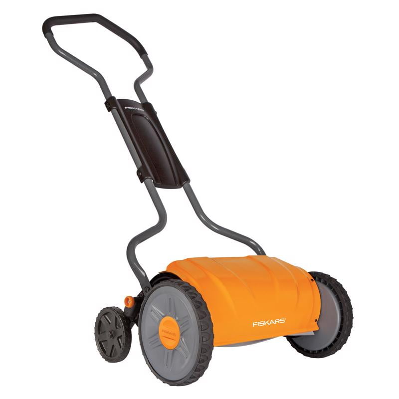 Fiskars reel mower cutting height sale