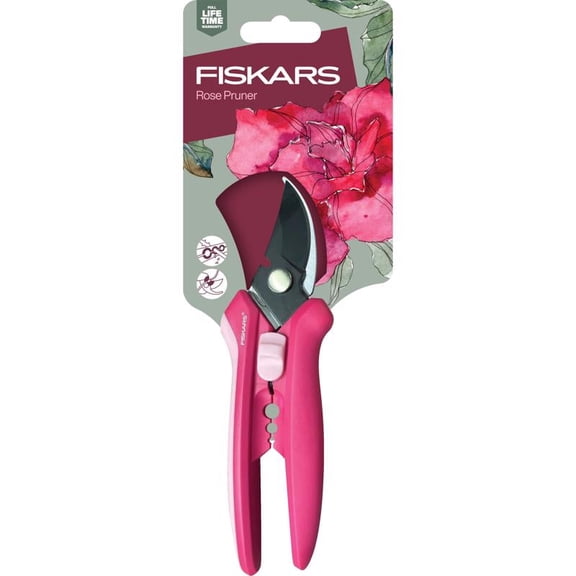 Fiskars Floral Pruning Shears, Plant Cutting Scissors for Deadheading, Rose Petal Pink