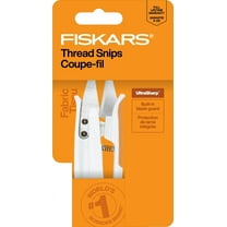 Fiskars 5" Thread Snip Scissors: Ambidextrous, Straight, Stainless Steel, White, Craft Cutter