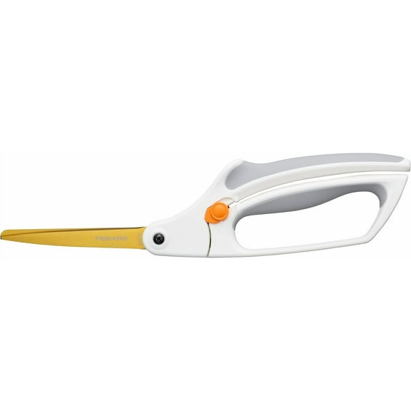 Fiskars Titanium Easy Action Scissors, 8 Inch, Orange & White, 1 Count