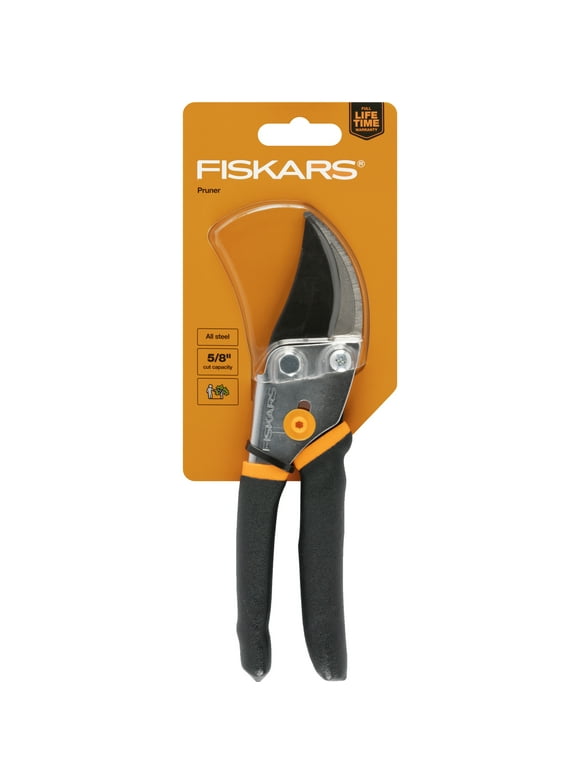 Fiskars Traditional Bypass Pruner, Steel Blade and Non-Slip Handle