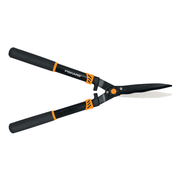 Fiskars Wavy-Blade Hedge Shears with Adjustable Blades (25"), 1 Count, Black
