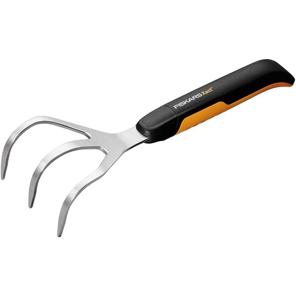 Fiskars Xact Hand Cultivator, Stainless Steel Weeder with SoftGrip Handle, Durable Garden Tool for Loosening and Aerating Soil, Ideal for Flower Beds and Garden Beds