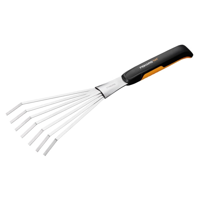Fiskars Xact Hand Rake Garden Tool with SoftGrip Handle