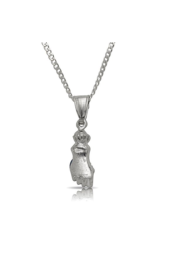 Fist .925 Sterling Silver Pendant Necklace