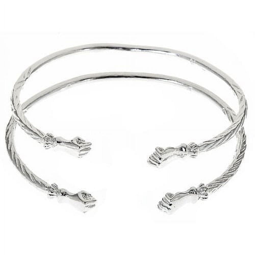 Sterling silver bangles with fists discount
