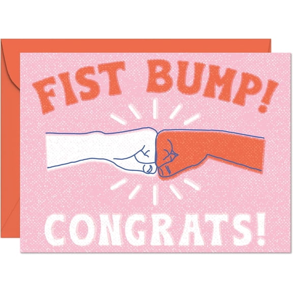 Fist Bump Congrats Card Celebratory Greeting Card with Colorful Design Perfect for Graduations, Achievements, and Milestones Envelope Included