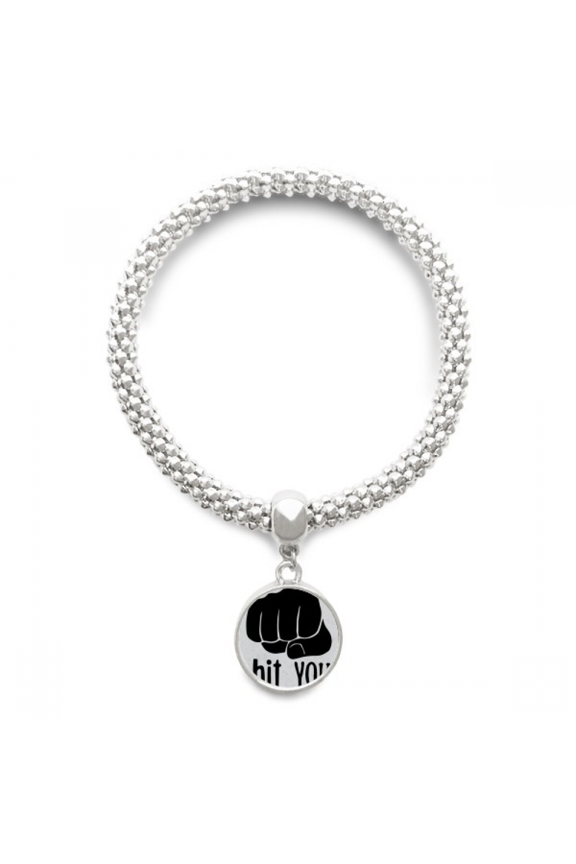 Fist Outline Personalized Gesture Sliver Bracelet Pendant Jewelry Chain Adjustable Bangle