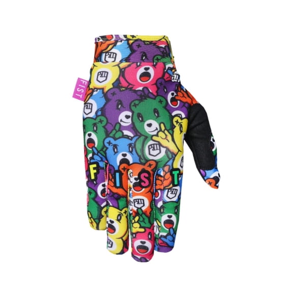Fist Strapped Yeah Bears Motorcycle Gloves Black Small