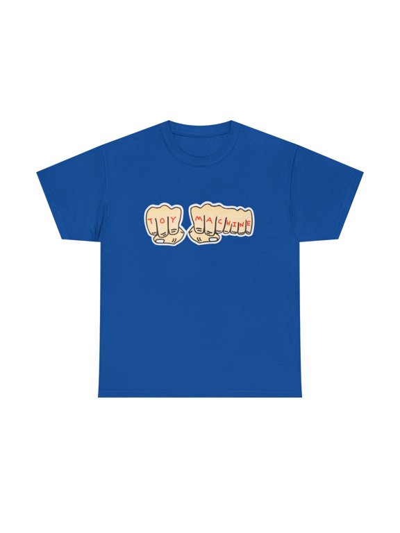 Fists Toy Machine Skateboard 00s Vintage Classic TShirt Print - Royal / XL
