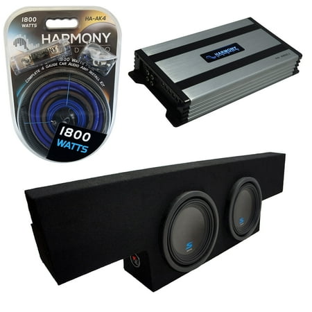 Fit 01-06 GMC Sierra No-HD Crew Cab Alpine S-W10D2 Dual 10 Sub Box HA-A800.1 Amp
