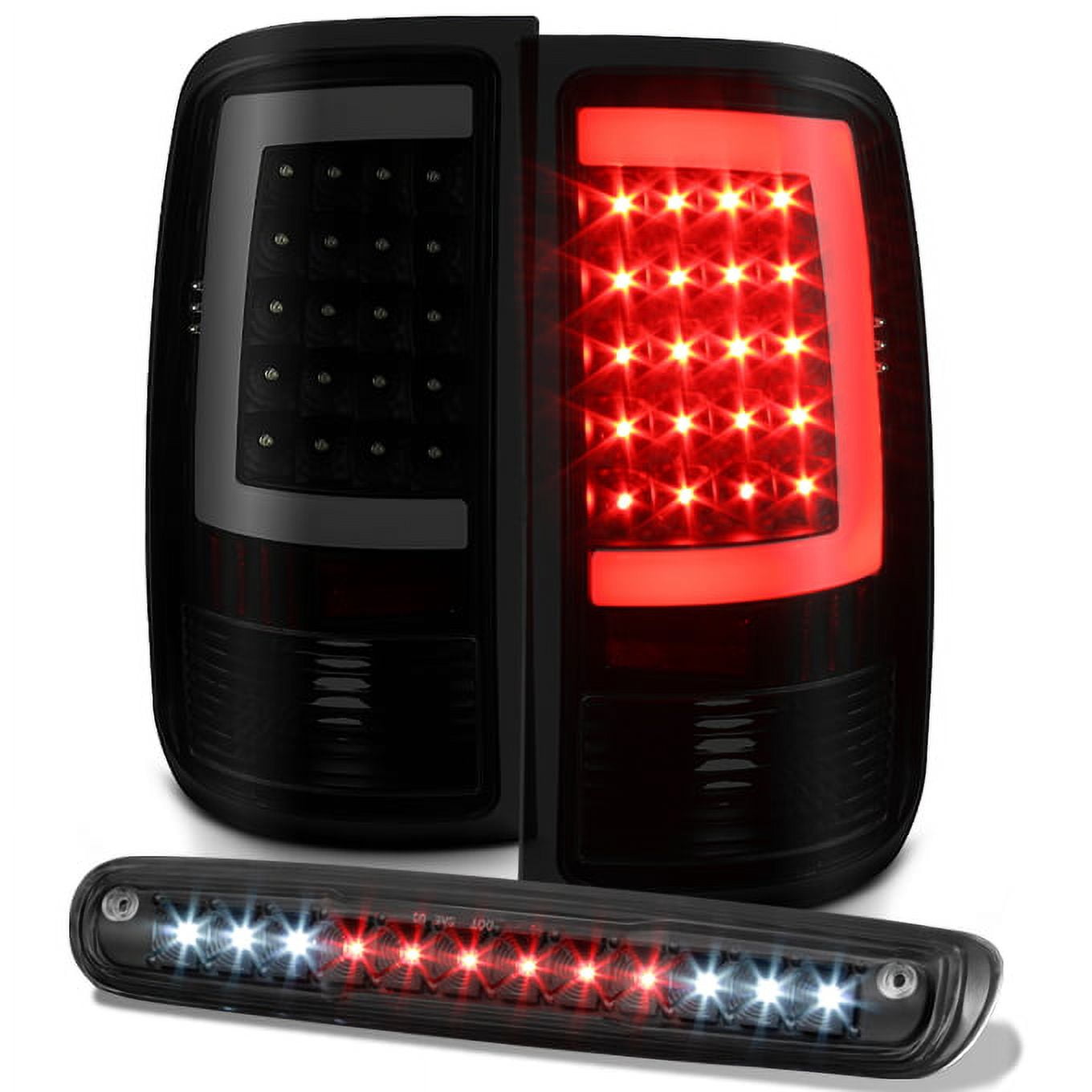 2007 Gmc Sierra Tail Lights LED Tube Tail Lights For GMC Sierra 1500/2500HD/ 3500HD (2007-2014) - Clear Lens, Black Housing, DOT Certified Clear Lens Black Housing Tail Lights - Foto 5