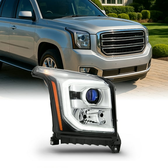 AKKON - Fit 2015-2020 GMC Yukon & Yukon XL OE LED Light Tube Style Projector Headlights - Right Passenger Side