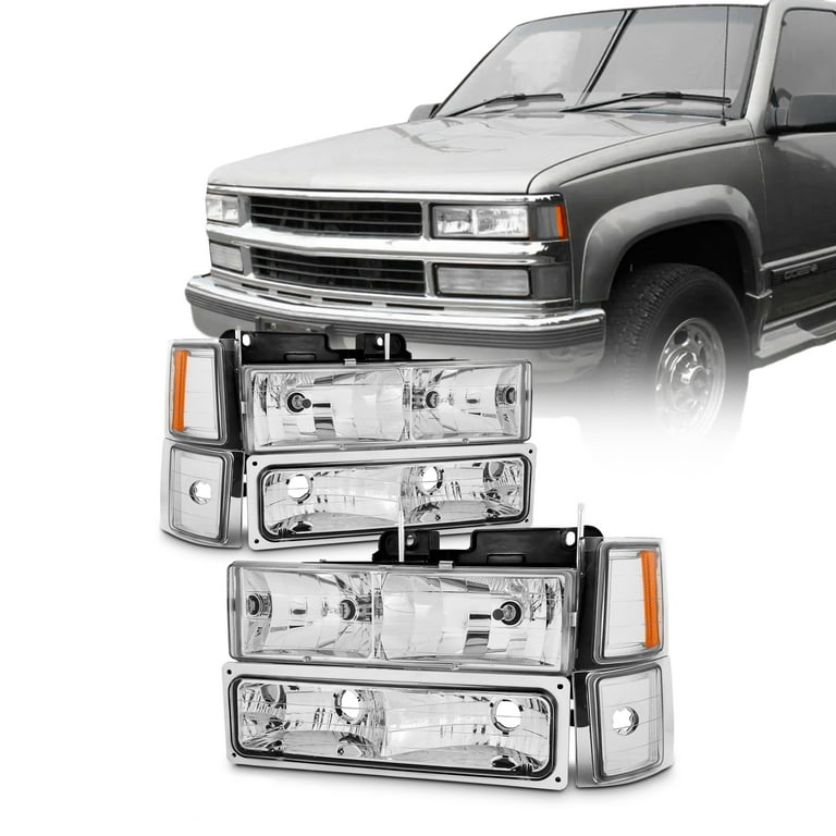 Fit 1994-1998 C10 C/K1500 Suburban Tahoe Pickup Headlights+Corner+