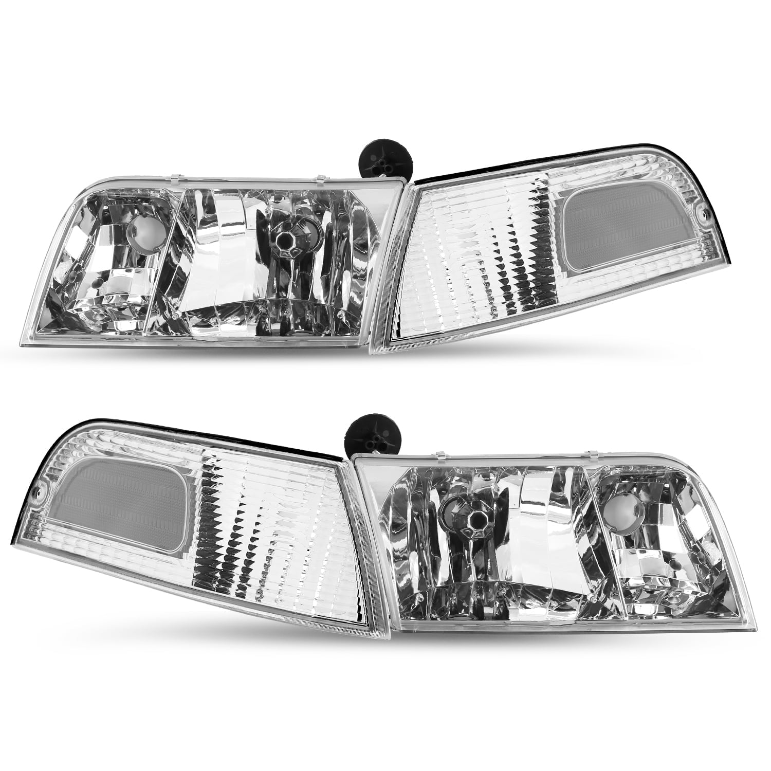 Fit 1998-2011 Ford Crown Victoria Headlights+Corner Signal Lamp Set LH+RH