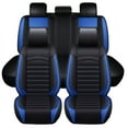 thumbnail image 1 of Fit For 2000-2024 Nissan Kicks Sentra 5pcs Car Seat Covers Full Set Waterproof Faux Leather,Airbag Compatible Automotive Vehicle Cushion Cover (Black&Blue), 1 of 10