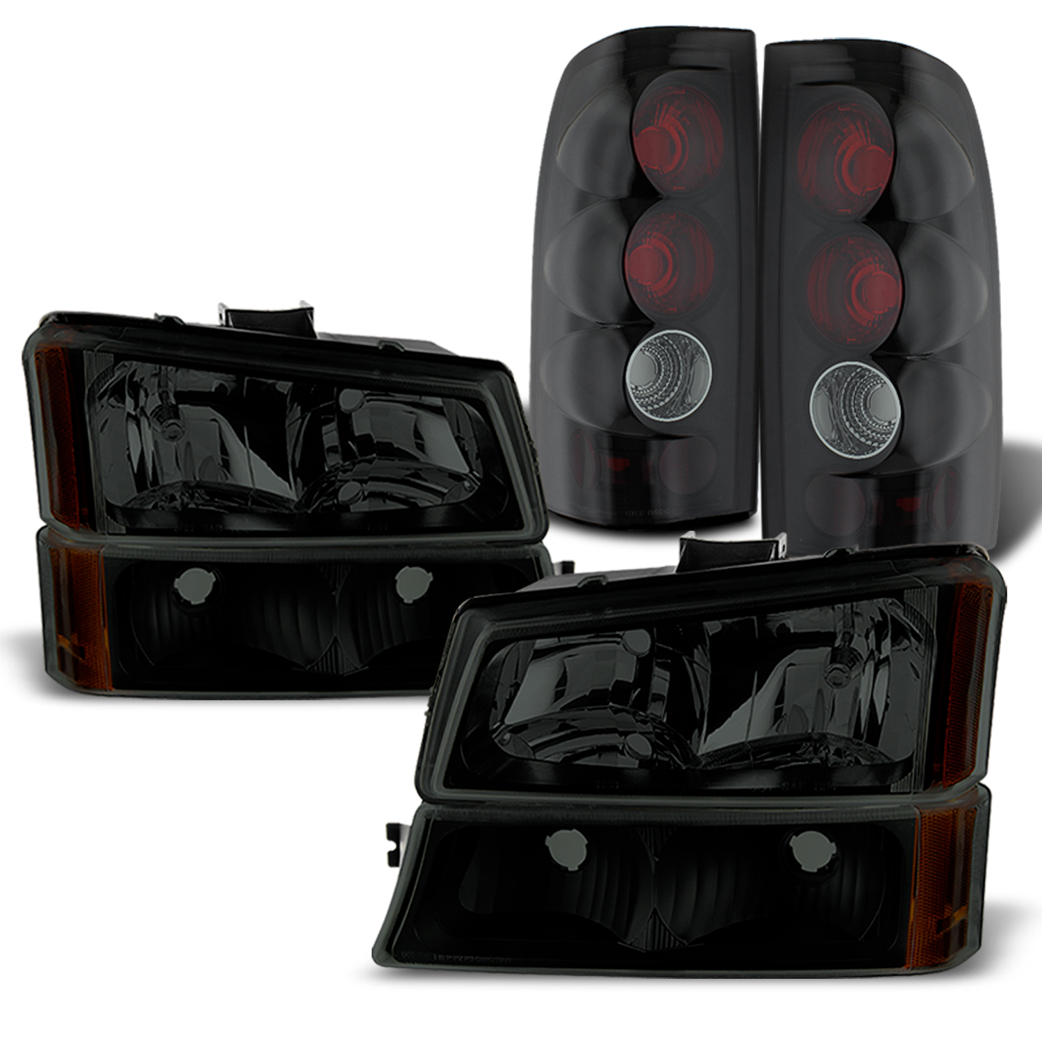 AKKON Black Smoked Lamps Fit 2004 2006 Chevy Silverado 1500 2500 3500 akkon-black-smoked-lamps-fit-2004-2006-chevy-silverado-1500-2500-3500