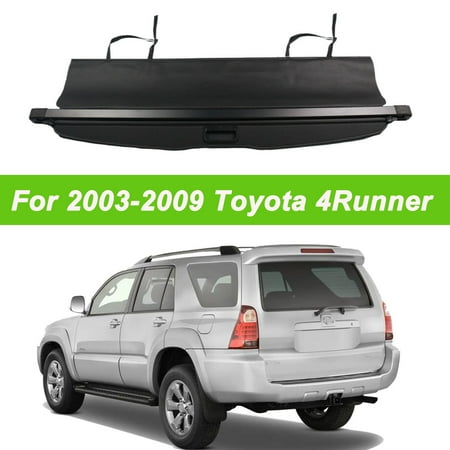 Fit 2003-2009 Toyota 4Runner Retractable Cargo Cover for 2003 2004 2005 2006 2007 2008 2009 Toyota 4Runner SUV Accessory Rear Trunk Privacy Shield Shade, Black