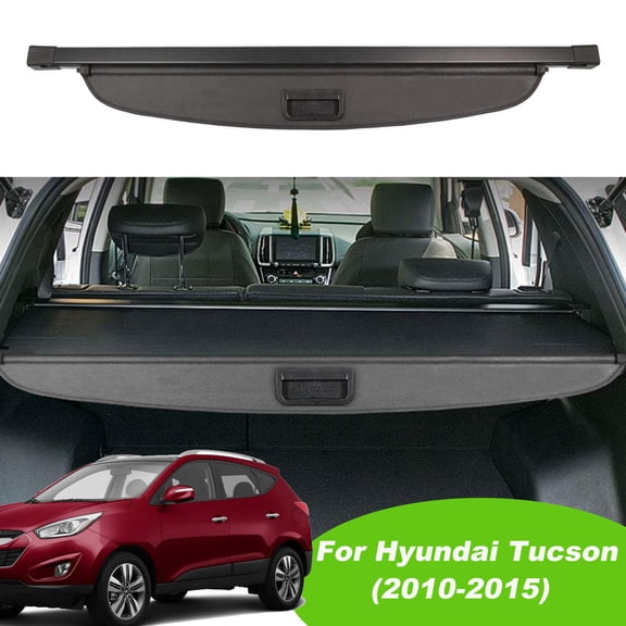 Fit 2010-2015 Hyundai Tucson Retractable Cargo Cover for 2010 2011 2012 2013 2014 2015 Hyundai Tucson SUV Accessory Rear Trunk Privacy Shield Shade, Black