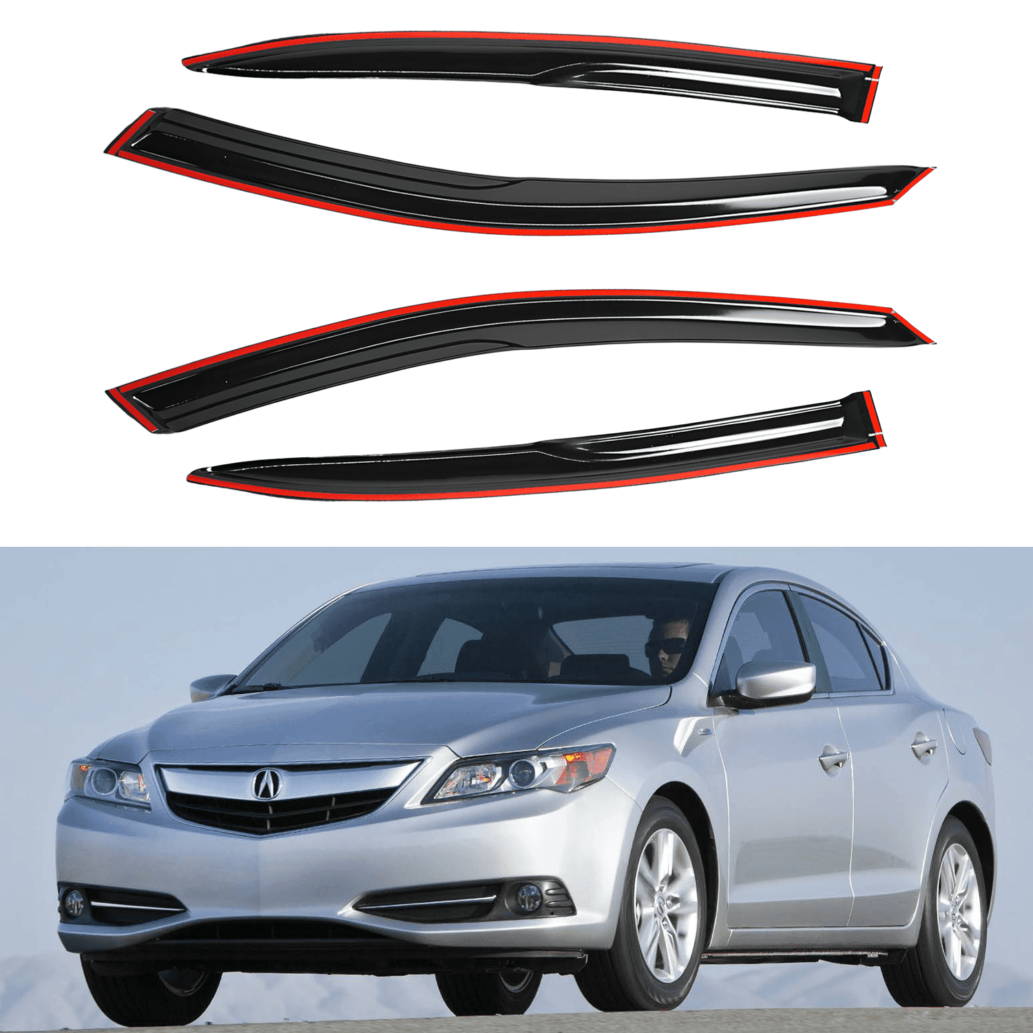 Find FOR 2019-2024 ACURA RDX SUV 4RD GEN JDM MUGEN STYLE WAVY WINDOW VISOR RAIN GUARD In Hebron - Foto 4