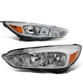 thumbnail image 1 of Fit 2015-2018 Ford Focus Gen3 Pair Chrome Housing Amber Side Headlight/Lamp Set, 1 of 3