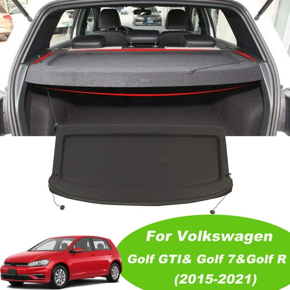 Fit 2015-2021 Volkswagen Golf GTI Non-retractable Cargo Cover for 2015 2016 2017 2018 2019 2020 2021 VW Golf Gen7 Golf R Rear Trunk Luggage Privacy Shade Accessory, Black