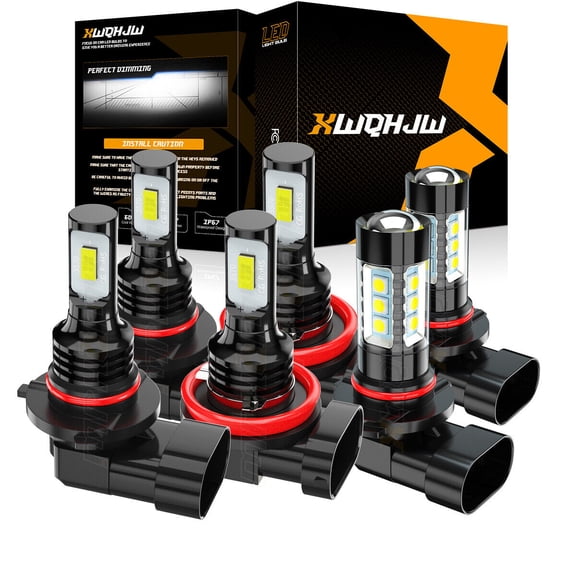 Fit 2015-2022 Ford F150 LED Headlight Hi-Low Beam+Fog Light Bulbs 9005/H11/9145
