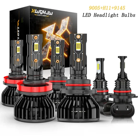 Fit 2016 2017 2018 Dodge RAM 1500 2500 3500 Led Headlight Hi/Lo+Fog light Combo Bulbs