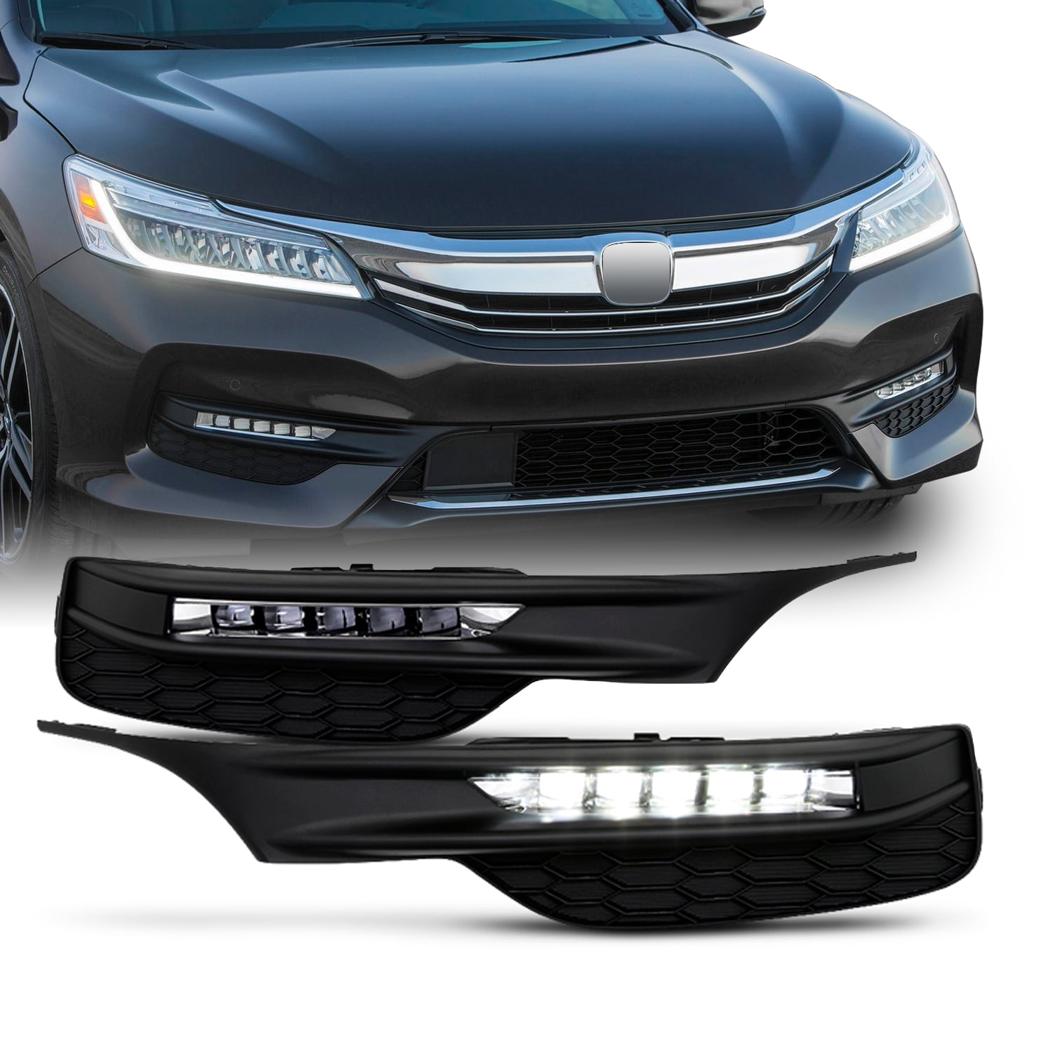 Honda Accord Sedan (18-20) Gunsmoke Fog Light Covers - Walmart.com